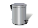 Chrome Dustbin – 12 liters, round, mirror polished with foot ped